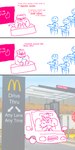 anthro comic drive-thru english_text failed_vore food group hi_res humor male male_pred mammal mcdonald's school stick_figure student teacher text thebluercheese vore