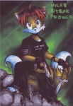 1999 alternative_fashion angry anthro band_merch bottomwear canid canine clothing denim denim_bottomwear denim_clothing fingerless_gloves fox glamfur gloves goth gun hair handgun handwear j_axer jeans jnco m1911 male mall_goth mammal melee_weapon miles_prower multi_tail nine_inch_nails oversized_bottomwear oversized_clothing oversized_pants pants pistol ranged_weapon red_eyes red_hair rock sega solo sonic_the_hedgehog_(series) sword tail weapon