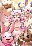 Rating: s
ID: 3783501
Date: 2022-12-31 12:49:18 -0500
Status: active
Score: 8
angoramon anthro bandai_namco beady_eyes brown_body brown_fur chinese_zodiac clothing cutemon digimon digimon_(species) electronics female fluffy fluffy_chest fur group hair hair_over_eyes hat headgear headphones headwear hi_res horn human lopmon lunamon male mammal pink_body pink_fur scarf sistermon_blanc watagashikn year_of_the_rabbit yellow_body yellow_fur post #3783501
