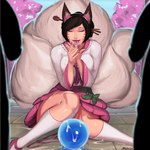 1:1 ahri_(lol) animal_humanoid bodily_fluids breasts canid canid_humanoid canine canine_humanoid clothing cum cum_on_tongue cum_orb erection female fox_humanoid genital_fluids genitals group hi_res human humanoid league_of_legends legwear magnetus male mammal mammal_humanoid orb penis riot_games solo_focus tencent thigh_highs tongue tongue_out