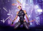 Rating: s
ID: 2624386
Date: 2021-02-21 13:23:37 -0500
Status: active
Score: 32
2021 anthro arm_blade biped blade blue_eyes blush breasts cd_projekt_red clothed clothing cybernetic_arm cybernetic_limb cybernetics cyberpunk_2077 cyborg detailed_background english_text female inner_ear_fluff kneeling lagomorph leotard leporid machine mammal mantis_blades melee_weapon navel open_mouth rabbit romanginzburg signature solo text tight_clothing tuft weapon wrist_blade wrist_weapon yellow_body post #2624386