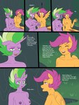 3:4 alternate_species animal_genitalia animal_penis anthro anthrofied areola biped breast_size_difference breasts comic crossgender dialogue duo english_text equid equine equine_genitalia equine_penis eyelashes female friendship_is_magic ftg_crossgender fti_crossgender genitals green_eyes green_hair gynomorph hair hasbro hi_res intersex lurking_tyger mammal mtf_crossgender my_little_pony nipples nude open_mouth orange_body penis pupils purple_body scootaloo_(mlp) spike_(mlp) text thick_thighs