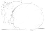 2019 2_tails belly belly_on_ground big_belly bloated bodily_fluids cross-popping_vein ditto_(pokemon) fur generation_1_pokemon generation_5_pokemon generation_8_pokemon hi_res hisuian_form hisuian_zorua huge_belly hyper hyper_belly inflation inflation_fetish male_(lore) mass_vore maylow_(maylowfox) monochrome motion_lines multi_tail multiple_prey nintendo notaudon pokemon pokemon_(species) regional_form_(pokemon) sketch sweat sweatdrop tail vore