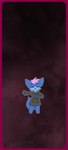 absurd_res anthro blue_body blue_fur blue_tail bump_attack canid canine clothing eyes_closed fox fur grey_clothing hair hi_res mammal multicolored_body multicolored_fur open_mouth paws pink_hair solo tail tongue two_tone_body two_tone_fur wallpaper