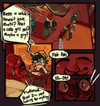 chrisjcueto clothed clothing comic detailed_background dialogue english_text eyewear glasses group hair hi_res human human_only male mammal not_furry red_hair text