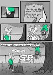 2023 absurd_res anthro beauchamp_(halcyon) clothed clothing comic dialogue digital_media_(artwork) duo english_text fur greyscale hair halcyon_(series) herba_(halcyon) hi_res lagomorph leporid lost_andsafe male mammal monochrome mouse murid murine plant rabbit rodent simple_background tail text tree