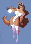 2023 anthro big_breasts breasts canid canine clothing conditional_dnp eye_through_hair female hair jollyjack legwear looking_at_viewer magic mammal muscular muscular_female mythological_canine mythological_creature mythology pecs pecs_with_breasts solo thigh_highs translucent translucent_hair were werecanid werecanine werewolf wide_hips