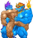 abs anal anal_penetration animal_mask anthro ball_size_difference balls big_dom_small_sub blue_body demon dominant duo erection expressive_mask fire flaming_tail garet_xerok_palazon genital_size_difference genitals glans hi_res human humanoid_genitalia humanoid_penis jewelry kings_of_hell maldu male male/male male_penetrated male_penetrating male_penetrating_male mammal mask monster muscular muscular_anthro muscular_male necklace nipple_fetish nipple_play nipple_suck nipples pecs penetration penile penile_penetration penis penis_in_ass penis_size_difference sex size_difference sucking tail yama_(kings_of_hell)