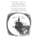 2017 absurd_res ambient_bird castle cliff comic dialogue digital_drawing_(artwork) digital_media_(artwork) english_text first_page greyscale handwritten_text hi_res ljrmr monochrome offscreen_character paint_tool_sai_(artwork) path plant text tree yelling zero_pictured