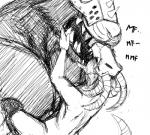 2018 abdominal_bulge anthro anthro_on_anthro black_and_white blush duo english_text extreme_french_kiss eyes_closed fangs french_kissing hladilnik horn kissing larger_male male male/male male_anthro mammal monochrome muscular muscular_male nude open_mouth pecs rodent simple_background size_difference skaven smaller_male teeth text tongue tongue_out warhammer_(franchise) warhammer_fantasy white_background