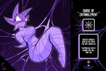 2024 anthro arms_tied arthropod_webbing bdsm bondage bound breasts colored_line_art english_text female fish fully_bound gag gagged gameplay_mechanics hi_res legs_tied marine medium_breasts mirage_(rem_phase) monochrome outline purple_line_art purple_monochrome purple_theme rem_phase siren solo suspension suspension_bondage text web_bondage web_gag