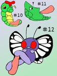 2022 ambiguous_gender antennae_(anatomy) arthropod blush butterfree caterpie digital_media_(artwork) duo erection evolutionary_family feet feral foot_fetish foot_play footjob generation_1_pokemon genitals hashtag hi_res id_number male metapod multiple_images nintendo number penis pokemon pokemon_(species) question_mark red_eyes secretsableye sex simple_background solo_focus sparkles tail tail_around_penis tail_fetish tail_play tail_sex tailjob tapering_penis text two-footed_footjob wings