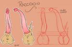 anatomically_correct animal_genitalia animal_penis balls curved_penis disembodied_penis english_text erection fur genital_shot genitals hi_res hooked_penis kaiza_teira male mammal multiple_angles penis penis_shot pink_penis procyonid raccoon raccoon_penis simple_background solo tan_body tan_fur text thin_penis