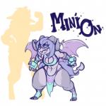 2017 anthro bottomwear breasts cleavage clothed clothing colored demon digital_media_(artwork) english_text female horn imp jinti loincloth membrane_(anatomy) membranous_wings rix_(tectael) simple_background smile solo standing teeth text thick_thighs white_background wings wrestler wrestling_outfit