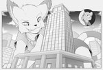 anthro bandai_namco bodily_fluids border bottomwear breasts building city cityscape cleavage clothed clothing cloud digimon digimon_(species) digital_drawing_(artwork) digital_media_(artwork) duo fangs female fur gatomon generation_1_pokemon grey_border greyscale larger_anthro larger_female legendary_pokemon licking licking_lips licking_own_lips macro male mew_(pokemon) monochrome myu_(s2-freak) nintendo outside pokemon pokemon_(species) s2-freak shirt shorts size_difference sky skyscraper smaller_anthro smaller_male sweat sweatdrop tayl_(s2-freak) teeth tongue tongue_out topwear watermark window worried