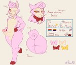 alpaca anthro big_butt bow_tie butt camelid curled_tail english_text erection femboy fur hi_res hooves lgbt_pride male mammal model_sheet prince_ad prince_the_alpaca short_stack solo tail text thick_thighs wool_(fur)