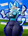 3d_(artwork) absurd_res android anthro areola big_breasts blush blush_stickers breasts darkner deltarune dialogue digital_media_(artwork) felid feline female floating_hands genitals hi_res machine mammal nipples pussy robot solo tail tasque_(cryptiacurves) tasque_manager tenshi_ai thick_thighs undertale_(series)