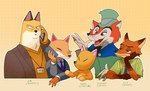 "honest"_john_foulfellow animal_crossing anthro canid canine cellphone clothed clothing crazy_redd crossover disney electronics eyes_closed fox fuyuki_yamamoto_(odd_taxi) group hat headgear headwear hi_res japanese_text makaroniqqq male mammal necktie nhk nhk_news nick_wilde nintendo odd_taxi phone pinocchio red_fox smartphone text true_fox zootopia