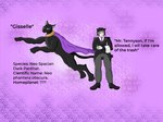 ben_10 black_body black_fur cape cartoon_network chaquetrix clothing collar duel_monster duo elmeganoob english_text eyewear felid female female/female feral footwear formal_clothing fur gisselle_(elmeganoob) glasses hi_res human mammal neo-spacian_dark_panther pantherine purple_eyes simple_background text wearing_glasses yu-gi-oh! yu-gi-oh!_gx