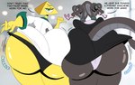 Rating: q
ID: 5341052
Date: 2025-01-30 17:20:48 -0500
Status: active
Score: 28
16:10 1_eye 2_heads animal_humanoid anthro big_butt black_clothing black_panties black_underwear butt butt_focus butt_jiggle clothing dark_body dark_scales domina_(breezeminty) drawsputin duo english_text female for_a_head forked_tongue green_eyes heart_symbol humanoid illuminati jiggling looking_at_viewer looking_back looking_back_at_viewer ms._illumine multi_head object_head panties pink_clothing pink_panties pink_underwear pyramid rear_view reptile reptile_humanoid scales scalie scalie_humanoid shape_head snake snake_humanoid tail text tongue underwear widescreen wobble yellow_body post #5341052