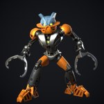 1:1 3d_(artwork) armor better_version_at_paywall biomechanical bionicle blender_(artwork) claw_(weapon) digital_media_(artwork) gabby94 glowing glowing_eyes gradient_background green_eyes grey_body hi_res humanoid lego looking_at_viewer machine male mask melee_weapon not_furry orange_body pohatu robot robot_humanoid simple_background solo toa translucent translucent_body weapon