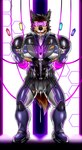 anthro bdsm bodysuit bondage bound bulge canid canine canis clothing domestic_dog fur hi_res hwolfhr hypnosis hypnotic_visor lifewonders live_a_hero male mammal mind_control muscular muscular_anthro muscular_male pubraseer skinsuit solo superhero tight_clothing zipper