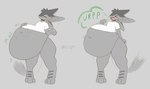 2024 3_fingers 3_toes 4_ears >o< ambiguous_anthro ambiguous_gender ambiguous_pred ambiguous_prey anthro anthro_pred arm_down artist_name avali avian before_and_after belly belly_overhang belly_reduction belly_rolls bent_arm big_belly biped bottomless brown_text burp_cloud burping cheek_tuft closed_smile clothed clothed_ambiguous clothed_anthro clothing cloud_emanata countershade_face countershading death digestion digital_drawing_(artwork) digital_media_(artwork) ears_back emanata english_description exposed_belly eyes_closed face_imprint facial_tuft fatal_vore feet female_(lore) fingers flat_chested foot_markings full-length_portrait fully_inside green_text grey_arms grey_background grey_belly grey_body grey_countershading grey_ears grey_face grey_feet grey_hands grey_inner_ear_fluff grey_legs grey_tail grey_tuft hand_on_belly hand_on_own_belly head_tuft hi_res huge_belly imprint inner_ear_fluff leg_markings long_tail markings monotone_arms monotone_background monotone_belly monotone_body monotone_clothing monotone_face monotone_feet monotone_hands monotone_legs monotone_shirt monotone_tail monotone_topwear motion_lines mouth_closed mph! muffled multi_ear navel non-mammal_navel open_mouth oral_vore partially_clothed partially_clothed_ambiguous partially_clothed_anthro pivoted_ears pointy_ears portrait prick_ears rumbling_stomach same_size_vore shirt shirt_only short_sleeved_shirt short_sleeves simple_background smile smoothening_bulge_digestion soft_vore solo standing straight_arm straight_legs tail tcsrjx teeth text thick_thighs three-quarter_view toes tongue topwear topwear_only tuft twitter_handle unseen_prey urp vore vowelless vowelless_vocalization white_clothing white_shirt white_topwear