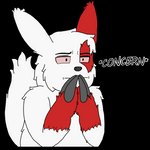 1:1 absurd_res alpha_channel black_eyes claws concern concern_(meme) darknetic digital_media_(artwork) english_text feral fluffy fur generation_3_pokemon hi_res male markings nintendo pokemon pokemon_(species) red_body red_fur red_sclera solo text white_body white_fur zangoose zangtober_2020