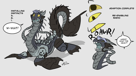 Rating: s
ID: 5618521
Date: 2025-06-03 13:13:45 -0400
Status: active
Score: 63
16:9 2025 adalore all_fours aquatic_dragon armor artificial_intelligence brainwashing claws digital_drawing_(artwork) digital_media_(artwork) dragon fangs feet feral headgear helmet hi_res horn human_to_feral identity_death instinct male marine membrane_(anatomy) mind_control mythological_creature mythological_scalie mythology roaring scalie snout solo spacesuit species_transformation spines suit_transformation tail teeth toes transformation transformation_through_technology webbed_feet webbed_hands widescreen post #5618521