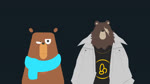 16:9 animated anthro bear ben_bigger brown_body brown_fur chibi duo duolingo facial_scar falstaff_(duolingo) fur humor jewelry male mammal mihoyo missing_eye necklace no_sound scar scarf short_playtime vanillanomas webm widescreen zenless_zone_zero