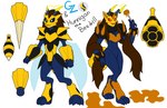 anthro arthropod beedrill canid canine dragon duo fakemon fan_character female food fox generation_1_pokemon generation_6_pokemon gzneonknight hi_res honey_(food) honey_stick hybrid hymenopteran insect male mammal mega_beedrill mega_evolution mythological_creature mythological_scalie mythology nintendo pokemon pokemon_(species) rachiel_(tigereyetopaz) retractable_stinger scalie sibling_(lore) stinger stinger_(anatomy) tigereyetopaz tua_(tigereyetopaz)