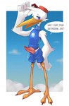 4pcsset anthro avian bird bottomwear clothing disney dumbo_(movie) erection genitals hat headgear headwear hi_res male mr._stork penis shorts stork