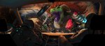Rating: s
ID: 5269398
Date: 2024-12-27 09:48:47 -0500
Status: active
Score: 11
2024 action_scene anthro armor balhannur bodily_fluids breastplate car car_crash cracked_windshield curved_horn dashboard detailed_background digital_media_(artwork) dreadlocks emblem female food fruit furgonomics green_body green_scales group hair headgear helmet holding_steering_wheel horn human inside_car inside_vehicle lips lordcheese male mammal melon open_mouth paenitentia painted_armor painting perspective_shot plant purple_eyes purple_lips purple_tongue rear_view_mirror red_hair saliva scales sharp_teeth solo_focus steering_wheel tail_armor teeth tongue trio vehicle watermelon watermelon_slice wearing_helmet xanthippa_"melon"_herculana post #5269398