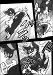 2020 a-chan ayaka bite canid canine canis comic dobermann domestic_dog feral husky japanese_text kaiser_(ayaka) kemono mammal monochrome nordic_sled_dog pinscher right_to_left spitz text