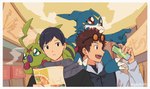 Rating: s
ID: 4401669
Date: 2023-11-08 05:48:53 -0500
Status: active
Score: 15
anthro bandai_namco blue_body blue_eyes brown_hair carrying_another cellphone davis_motomiya digimon digimon_(species) electronics eyewear feral gdn0522 gesture green_body group hair hand_gesture human ken_ichijouji male mammal phone piggyback pointing purple_hair scarf smartphone sunglasses veemon wormmon post #4401669