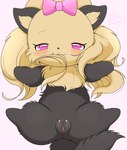 anthro anus azuo bedroom_eyes blush canid canine canis chest_tuft chibi clitoris domestic_dog female fluffy fluffy_tail genitals hair hair_in_mouth heart_eyes heart_symbol hi_res humanoid_genitalia humanoid_pussy hunting_dog jewelpet long_hair looking_at_viewer mammal narrowed_eyes pussy ribbons sanrio seductive sega sega_fave solo spread_legs spreading tail terrier thick_thighs topaz_(jewelpet) tuft yorkshire_terrier