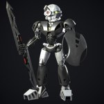 1:1 3d_(artwork) armor better_version_at_paywall biomechanical bionicle blender_(artwork) digital_media_(artwork) gabby94 glowing glowing_eyes gradient_background green_eyes grey_body hi_res humanoid kopaka lego looking_at_viewer machine male mask melee_weapon not_furry red_eyes robot robot_humanoid shield simple_background solo sword toa weapon white_body