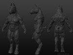 3d_(artwork) abs animal_genitalia animal_penis anthro balls digital_media_(artwork) equid equine equine_genitalia equine_penis flared_penis front_view full-length_portrait genitals half-erect hooves horse laser_(artist) male mammal medial_ring monochrome mouth_closed multiple_images muscular muscular_anthro muscular_male nude pecs penis portrait rear_view sculptris_(artwork) side_view simple_background solo standing text url