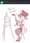 Rating: q
ID: 3640533
Date: 2022-10-21 08:12:15 -0400
Status: active
Score: 38
2019 2_toes 3_fingers anthro ask_blog barefoot beret bovid breasts brush canvas caprine cleavage clothed clothing cloven_hooves creating_art dialogue digital_drawing_(artwork) digital_media_(artwork) easel english_text feet female fingers fluttershythekind greyscale hat headgear headwear hi_res holding_brush holding_object holding_paintbrush hooved_fingers hooves humor jewene_the_ewe mammal monochrome paintbrush painting paws plantigrade sheep solo text toes post #3640533