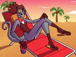 Rating: s
ID: 5586272
Date: 2025-05-20 15:06:48 -0400
Status: active
Score: 9
anthro beach beverage beverage_can black_hair blue_body blue_scales clothing eyewear female flip_flops footwear generation_8_pokemon glasses hair holding_beverage holding_object inteleon leg_markings lizard markings nerdyreindeer nintendo one-piece_swimsuit palm_tree plant pokemon pokemon_(species) ponytail reptile sandals scales scalie shoes sitting small_glasses smile socks_(marking) solo sunglasses swimwear tree post #5586272