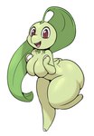 2024 absurd_res anthro anthrofied big_breasts big_butt breasts butt chikorita claws elemental_creature featureless_breasts female finger_claws flora_fauna generation_2_pokemon green_body green_scales hi_res huge_butt huge_thighs leaf leaf_hair leaning leaning_forward looking_at_viewer miso_souperstar nintendo nude on_one_leg open_mouth open_smile plant plant_hair pokemon pokemon_(species) pseudo_hair pupils red_eyes red_pupils scales short_stack short_tail simple_background smile solo standing tail thick_thighs toe_claws white_background white_claws