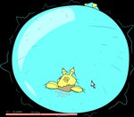 2024 absurd_res alpha_channel belly bloatable blue_belly blue_body blue_text close_to_bursting creaking deltarune drop_shadow folder hi_res imminent_popping implied_popping inflation motion_lines poking simple_background text transparent_background undertale_(series) virovirokun white_body yellow_body