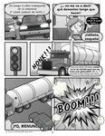 absurd_res anthro boom car comic comic_panel duo el_senor_erizo explosion female gas_tank hi_res humor inside_car karen_(no_debts) mammal monochrome mouse murid murine no_debts_(comic) nutty_(el_senor_erizo) onomatopoeia parody randall_maxwell-brownie rodent sciurid sound_effects spanish_text tank text traffic_light translated tree_squirrel truck_(vehicle) vehicle