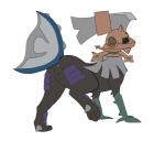 2016 anus battle_fennec butt chimera female feral generation_7_pokemon genitals legendary_pokemon nintendo pokemon pokemon_(species) pussy quadruped simple_background solo type_null white_background