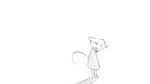 16:9 ambiguous_gender animal_crossing anthro blush bodily_fluids clothed clothing dialogue_in_description dragonweirdo greyscale hi_res mammal marshal_(animal_crossing) monochrome nintendo rodent sciurid simple_background solo sweat sweatdrop tree_squirrel white_background widescreen