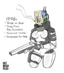 2020 absurd_res android breasts cigarette circuit_board colored digital_drawing_(artwork) digital_media_(artwork) double_barrel_shotgun english_text featureless_breasts featureless_crotch female for_a_head gun hi_res holding_object holding_weapon humanoid living_machine machine oatmegaplus processor ranged_weapon robot router shotgun smoke solo standing text weapon wide_hips