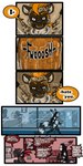 1:2 2021 anthro bassariscus bat bestiality biped breasts collar comic detailed_background dialogue english_text female feral fur genitals group hair havoc_(tatsuchan18) hi_res hyena lying male mammal mink_(tatsuchan18) on_back penis procyonid ring-tailed_cat speech_bubble standing store store_clerk tatsuchan18 text