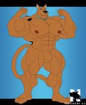 2024 abs anthro biceps canid canine canis collar collar_only crotch_tuft domestic_dog featureless_crotch fist flexing flexing_bicep fur great_dane half-closed_eyes hanna-barbera hi_res male mammal mastiff molosser mostly_nude mouth_closed muscular muscular_anthro muscular_male narrowed_eyes nipples nude pecs scooby-doo scooby-doo_(series) signature smile solo standing tuft zangokunatenshi