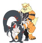 anal anal_penetration anthro arcanine ass_up bent_over bodily_fluids butt canid canine claws clothed clothing cum cum_in_ass cum_inside cum_on_butt cum_on_chest cum_on_ground duo ejaculation fish from_behind_position generation_1_pokemon genital_fluids hi_res holding_leg holding_thigh leaking_cum looking_back looking_down looking_pleasured male male/male mammal marine muscular nintendo open_mouth open_smile orgasm partially_clothed penetration pokemon pokemon_(species) raised_tail sex seyrmo shark smile standing tail tongue tongue_out underwear