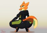 2023 anaconda_(song) big_butt broly_culo butt canid canine clothed clothing crouching diane_foxington dreamworks eyebrow_piercing facial_piercing female fox fully_clothed fur hi_res looking_back mammal meme orange_body orange_fur orange_tail piercing pose solo tail the_bad_guys thick_tail thick_thighs tight_clothing toonarscontent wide_hips